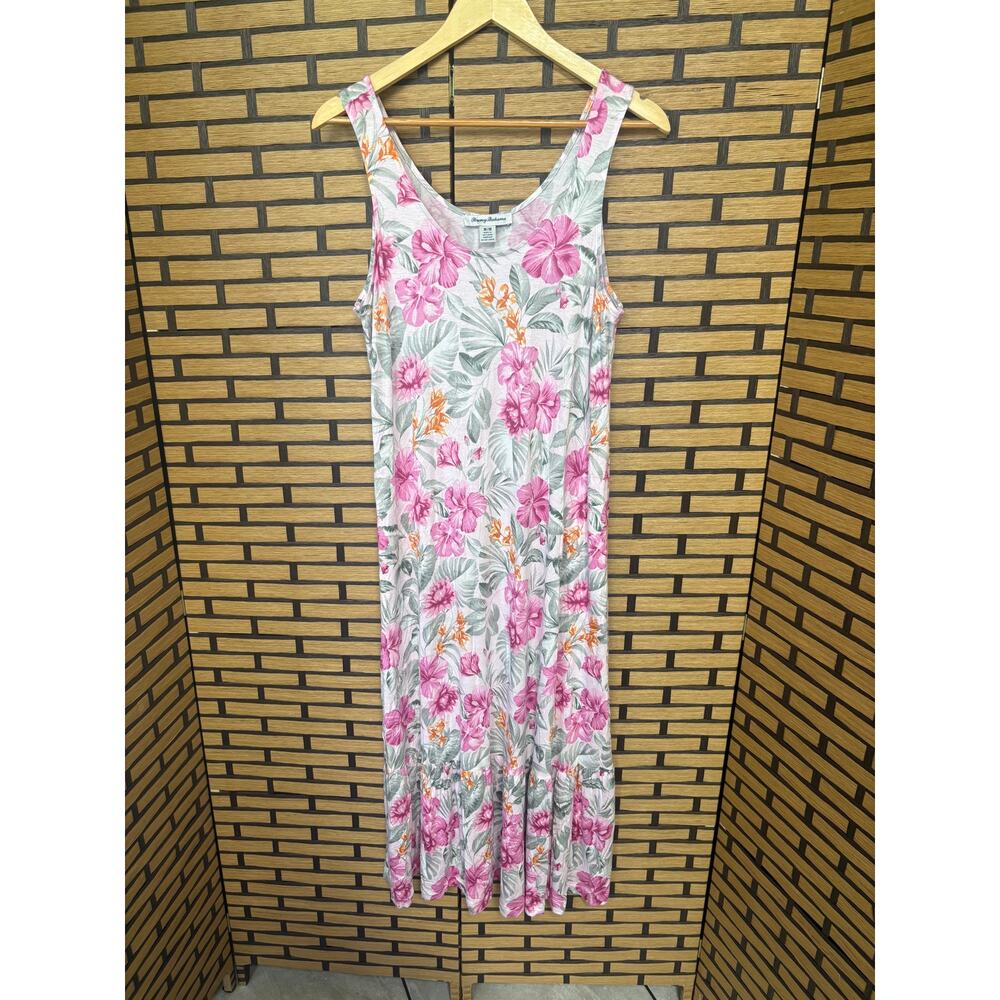 Tommy Bahama Pink Floral Midi Dress‎ Size Medium